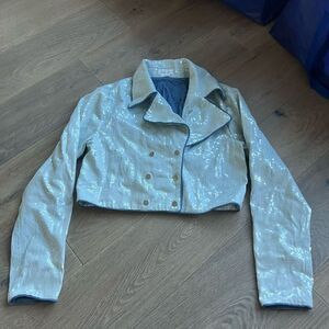 Lovers + Friends Women's Faux Leather Sequins Jacket Size Small